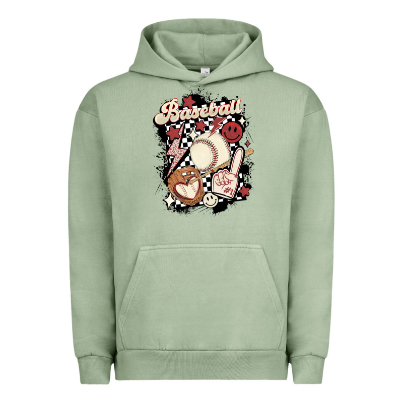 Checkered Retro Baseball Urban Hoodie by MaliasSmallBusiness | Teevron