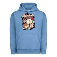 Pigment Pebble Blue checkered retro baseball Urban Hoodie - MaliasSmallBusiness