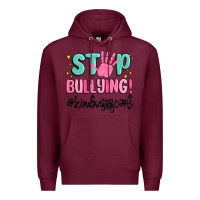 Burgundy stop bullying kindness is cool Premium Hoodie - MaliasSmallBusiness