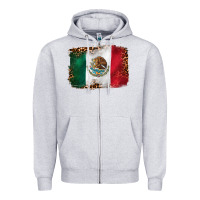 Heather Grey mexican and leopard flag Zipper Hoodie - CTS Tumbler Store