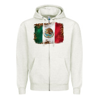 Oatmeal Heather mexican and leopard flag Zipper Hoodie - CTS Tumbler Store