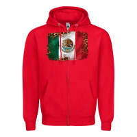 Red mexican and leopard flag Zipper Hoodie - CTS Tumbler Store