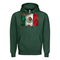 Sports Green mexican and leopard flag Zipper Hoodie - CTS Tumbler Store