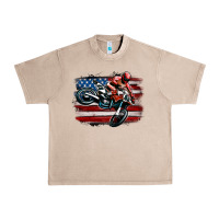 French Oak dirt bike american flag Urban Heavy Tee - MaliasSmallBusiness