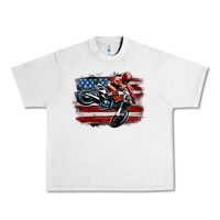 Lunar Rock dirt bike american flag Urban Heavy Tee - MaliasSmallBusiness