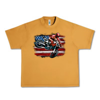 Peanut Butter dirt bike american flag Urban Heavy Tee - MaliasSmallBusiness