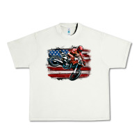 Pistachio dirt bike american flag Urban Heavy Tee - MaliasSmallBusiness