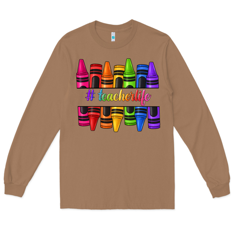 Teacher Life Crayons Long Sleeve Tee by texasbilliewilder | Teevron