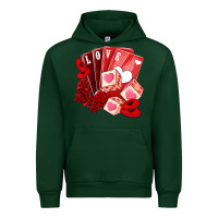 Forest Green valentines day feeling lucky Urban Hoodie - NancyCooperArtShop