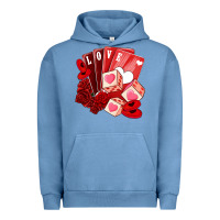 Pigment Pebble Blue valentines day feeling lucky Urban Hoodie - NancyCooperArtShop