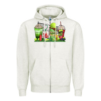Oatmeal Heather tennis coffee cups Zipper Hoodie - Zillion Design Studio