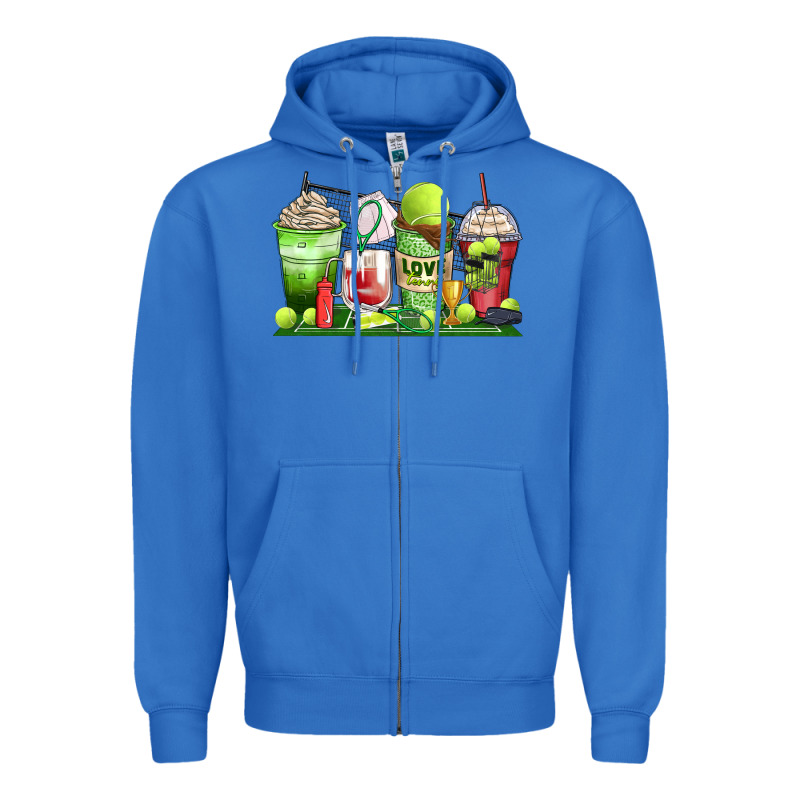 Tennis Coffee Cups Zipper Hoodie by Zillion Design Studio | Teevron