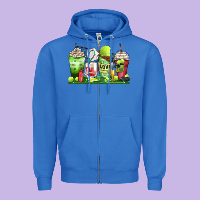 Tennis Coffee Cups Zipper Hoodie Designed By Zillion Design Studio
