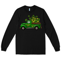 Black st patricks truck shamrock horseshoe gold Long Sleeve Tee - RanaPortraitStore