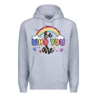 Heather Grey be who you are Premium Hoodie - MaliasSmallBusiness