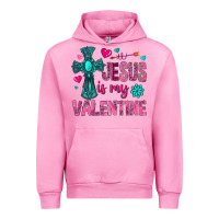 Fuchsia Pink jesus is my valentine Urban Hoodie - NancyCooperArtShop