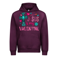 Mauve Wine jesus is my valentine Urban Hoodie - NancyCooperArtShop