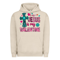 Pigment French Oak jesus is my valentine Urban Hoodie - NancyCooperArtShop