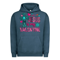 Pigment Midnight Navy jesus is my valentine Urban Hoodie - NancyCooperArtShop