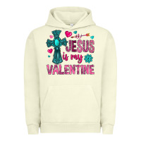 Pigment Pistachio jesus is my valentine Urban Hoodie - NancyCooperArtShop