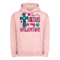 Pigment Salmon jesus is my valentine Urban Hoodie - NancyCooperArtShop