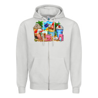 Dove Grey travel coffee cups Zipper Hoodie - Zillion Design Studio