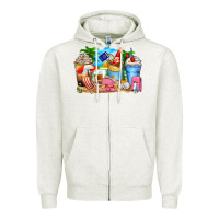 Oatmeal Heather travel coffee cups Zipper Hoodie - Zillion Design Studio