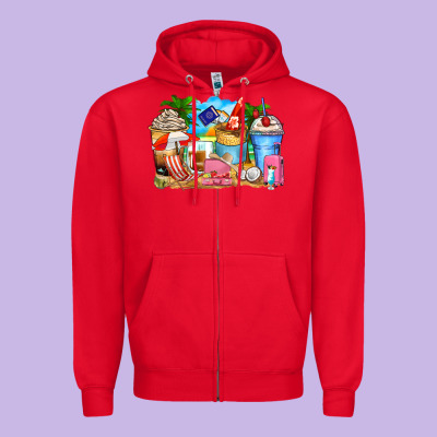 Travel Coffee Cups Zipper Hoodie Designed By Zillion Design Studio