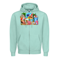 Seafoam travel coffee cups Zipper Hoodie - Zillion Design Studio