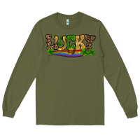 Army Green st patricks shamrock gold with rainbow Long Sleeve Tee - RanaPortraitStore