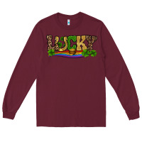 Burgundy st patricks shamrock gold with rainbow Long Sleeve Tee - RanaPortraitStore