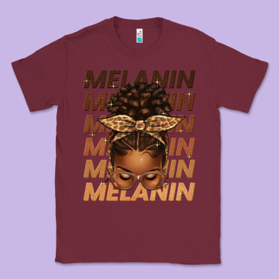 Melanin Afro Messy Bun Classic Tee Designed By Texasbilliewilder