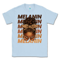 Dusty Blue melanin afro messy bun Classic Tee - texasbilliewilder