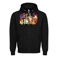 Black mexican dia de los muertos coffee cups Zipper Hoodie - CTS Tumbler Store
