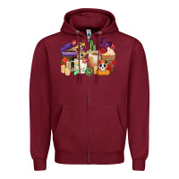 Burgundy mexican dia de los muertos coffee cups Zipper Hoodie - CTS Tumbler Store