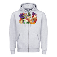 Heather Grey mexican dia de los muertos coffee cups Zipper Hoodie - CTS Tumbler Store