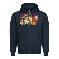 Navy mexican dia de los muertos coffee cups Zipper Hoodie - CTS Tumbler Store