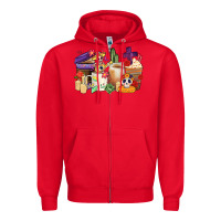 Red mexican dia de los muertos coffee cups Zipper Hoodie - CTS Tumbler Store