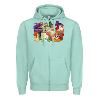 Seafoam mexican dia de los muertos coffee cups Zipper Hoodie - CTS Tumbler Store