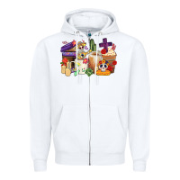 White mexican dia de los muertos coffee cups Zipper Hoodie - CTS Tumbler Store