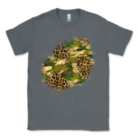 Charcoal Heather camouflage and leopard patch  5 Classic Tee - BundleAndBundleShop
