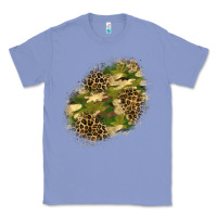 Colony Blue camouflage and leopard patch  5 Classic Tee - BundleAndBundleShop