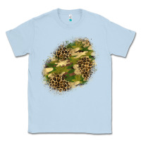 Dusty Blue camouflage and leopard patch  5 Classic Tee - BundleAndBundleShop