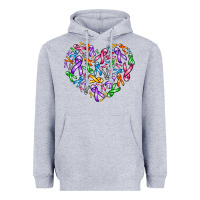 Heather Grey cancer ribbon heart Heavyweight Hoodie - AdoDesignShop