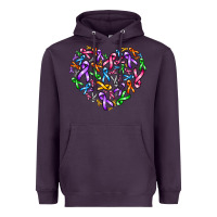 Plum cancer ribbon heart Heavyweight Hoodie - AdoDesignShop