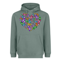 Sage cancer ribbon heart Heavyweight Hoodie - AdoDesignShop