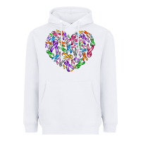 White cancer ribbon heart Heavyweight Hoodie - AdoDesignShop