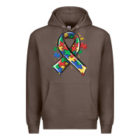 Coffee autism puzzle ribbon Premium Hoodie - MaliasSmallBusiness
