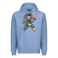 Colony Blue autism puzzle ribbon Premium Hoodie - MaliasSmallBusiness