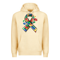 Pina Colada autism puzzle ribbon Premium Hoodie - MaliasSmallBusiness